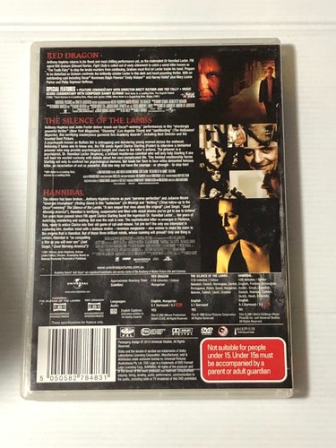 Hannibal Lecter Trilogy (DVD Reg 4) Red Dragon, Silence of The Lambs, Hannibal - Picture 2 of 2