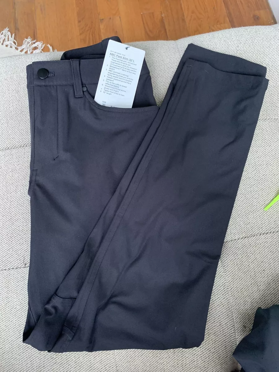 Lululemon ABC Pants Slim Men's 32 X 32 ~ $128.00 Black Chino 32x32