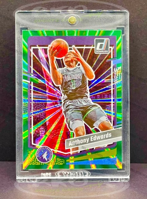 Anthony Edwards Green Laser Refractor SSP Panini Mvp Mint