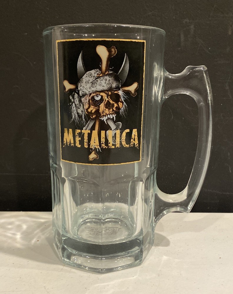 Metallica Giant 32 oz Glass Beer Stein Mug (2004)
