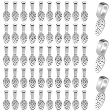 100PCS Silver Pendant Bails for Jewelry Making, Glue-On, Small Spoon Shape, DIY