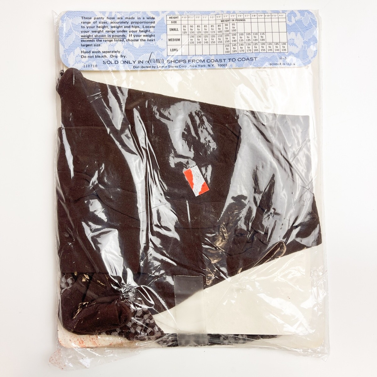 Vintange Lerner Wonderlace Control Top Pantyhose - Size Medium