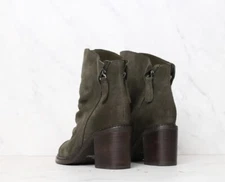 Sbicca Vintage Collection Millie Heel Ankle Boot Womens Size 7 Green Suede- NEW