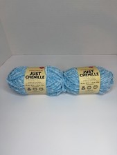 Premier JUST CHENILLE Yarn 65 yards Lot of 2 , Light Blue, Crochet, Super Bulky