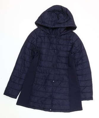 Ci Sono Damen blau gesteppte gefütterte Jacke mit Kapuze Größe 12