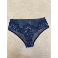 Victoria's Secret Dream Angels Lace Cheeky Panty Blue Size L NEW 