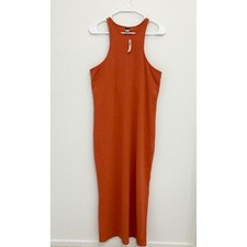 Old Navy Starfish Orange Ribbed High Neck Fitted Maxi Dress XL NWT
