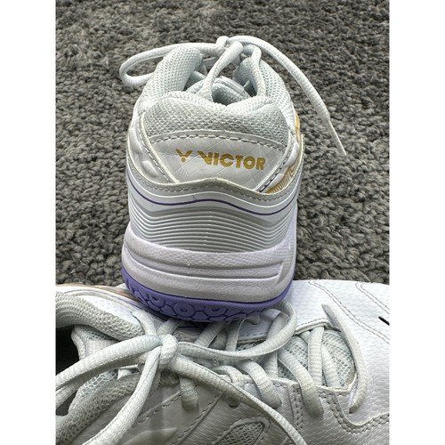 Scarpe da ginnastica Victor unisex indoor UK 5 bianco viola - Foto 3 di 7