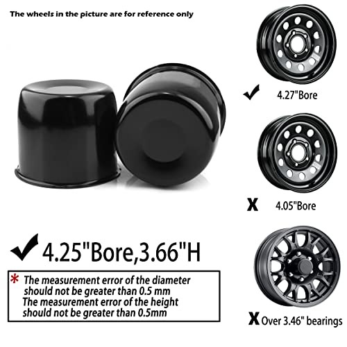 2Pcs 4.25inch Trailer Wheel Center 2Pcs 4.25" Hub 3.66" H, Black 2Pcs Black - Picture 6 of 7