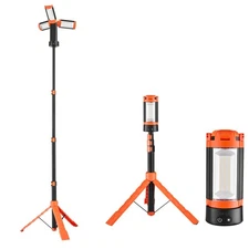 Uimoso Rechargeable LED Work Light with Stand, 6Ah, 2200 Lumens for Camping