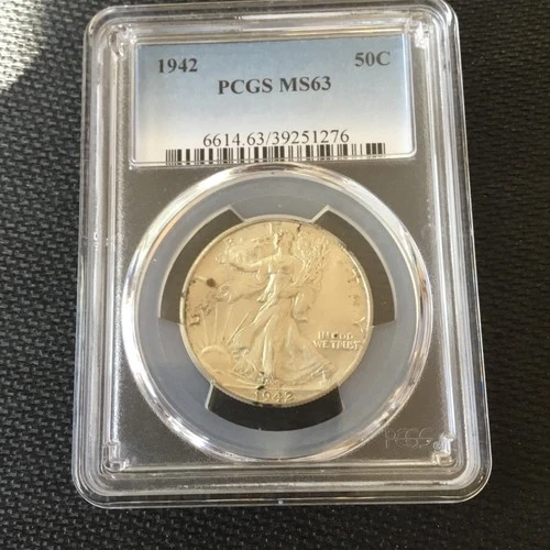 1942 walking liberty half dollar pcgs ms63