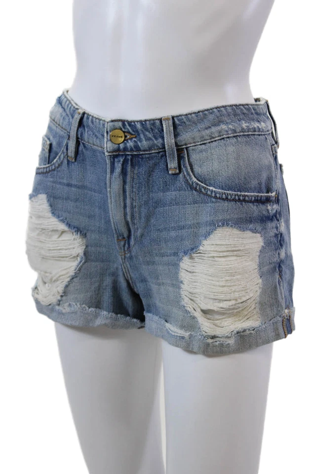 Женские джинсовые шорты в рамке на молнии Fly Le Grand Garcon синие размер 25 - Изображение 2 из 4