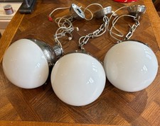 3 pendant ceiling lights - glass and polished nickel made by Visual Comfort