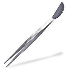 Stainless Steel Bonsai Tweezers with Blade Spatula 8" Straight Tips Garden ...