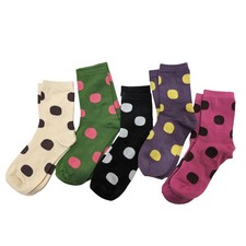 MeganJDesigns Athletic Socks for Women and Girls Cute Cotton Sock 5 Pack Dots