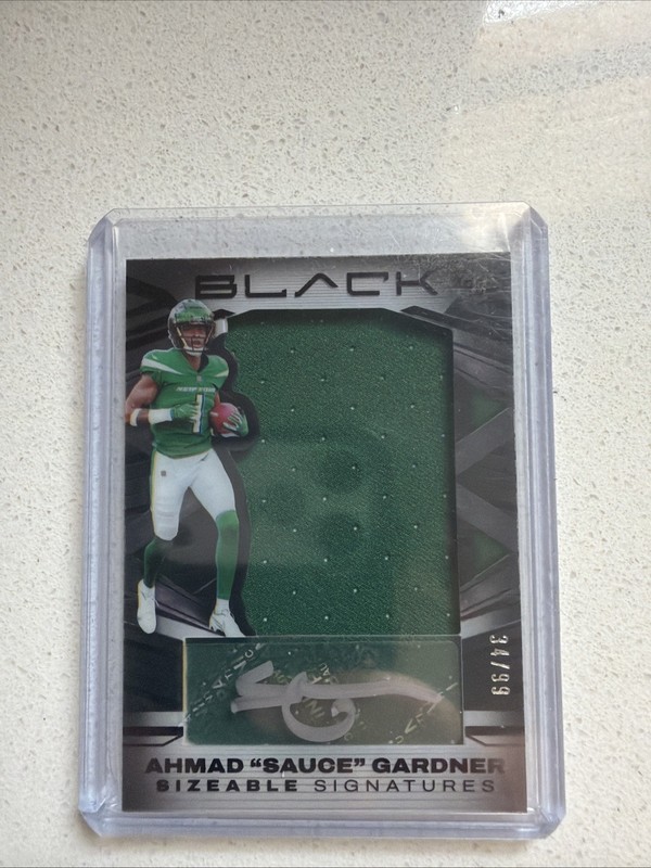 AHMAD "SAUCE" GARDNER 2022 PANINI BLACK SIZEABLE SIGNATURE PATCH AUTO /99 RC