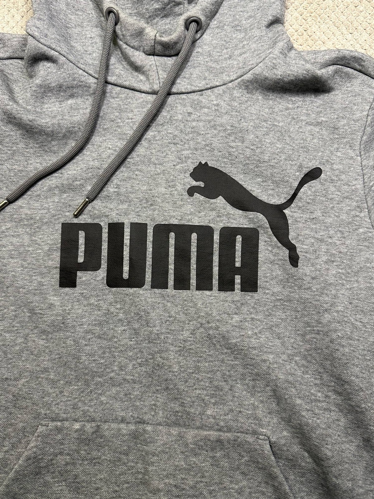 Puma Men’s Long Sleeved Pullover Hoodie Grey Small image 2