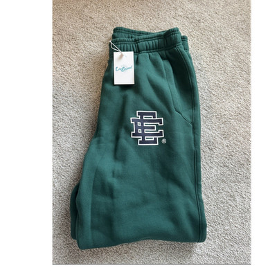 Eric Emanuel Green Sweatpants 2XL Elastic Waist Pockets Straight Leg