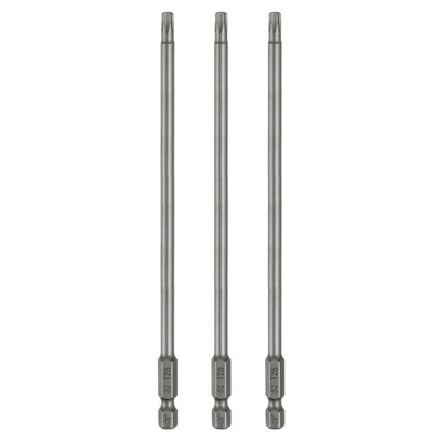5pcs T25 Torx Head Screwdriver Bit 1/4\" Hex Shank 6\" Long Magnetic No Hole Tip
