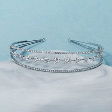 Rhinestone Star Headband for Women Party Hairband Multilayer Pearl Rhinestone Ha