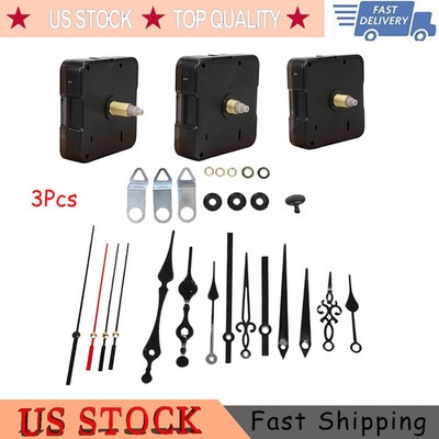 3 Set DIY Wall Quartz Clock Movement Mechanism Replacement Repair Tool Parts Kit