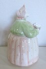 Fitz Floyd Pig Cookie Jar w/Basket of Eggs, Wearing Bonnet, Apron Vintage 1982 — photo 3