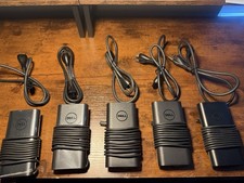 Lot of 5x OEM DELL GENUINE LATITUDE INSPIRON 90W AC ADAPTER With Power Cables