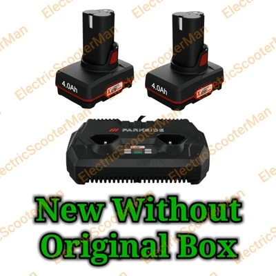 Parkside 12V 2 × 4Ah Battery And 1 × Double Charger For X12V Cordless Power Tool