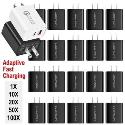 Universal QC3.0 USB Type C US Home Wall Charger For Android Wholesale Bulk Lot