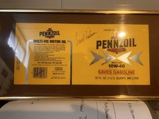 Arnold Palmer Signed Pennzoil Label Framed Mint Condition - Rare PGA Golf