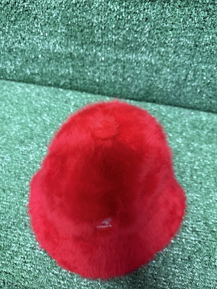 Sombrero de cubo Kangol rojo angora rojo difuso para hombre talla mediana festival moda sombrero de colección Foto 3 de 4