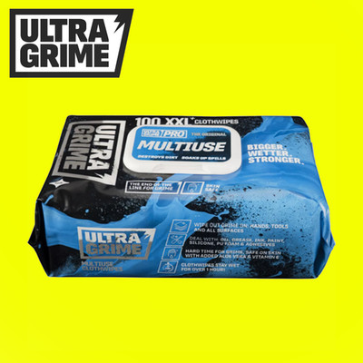 ULTRAGRIME  PRO: MULTIUSE Industrial Strength Feuchttücher XXL+ 100er Pack