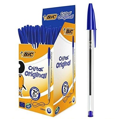 10x NEU ORIGINAL BIC CRISTAL KUGELSCHREIBER KUGELSCHREIBER BIRO 1,0mm MITTELBLAU