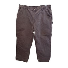 Carhartt Work Pants Mens 42 x 30 Heavy Cotton Canvas Carpenter Pants Faded Black