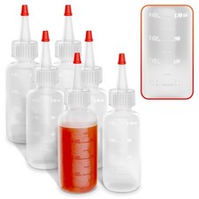 HYQO 6 Pcs Small Squeeze Bottles for Sauces, 4 Oz Plastic with Cuttable Tip