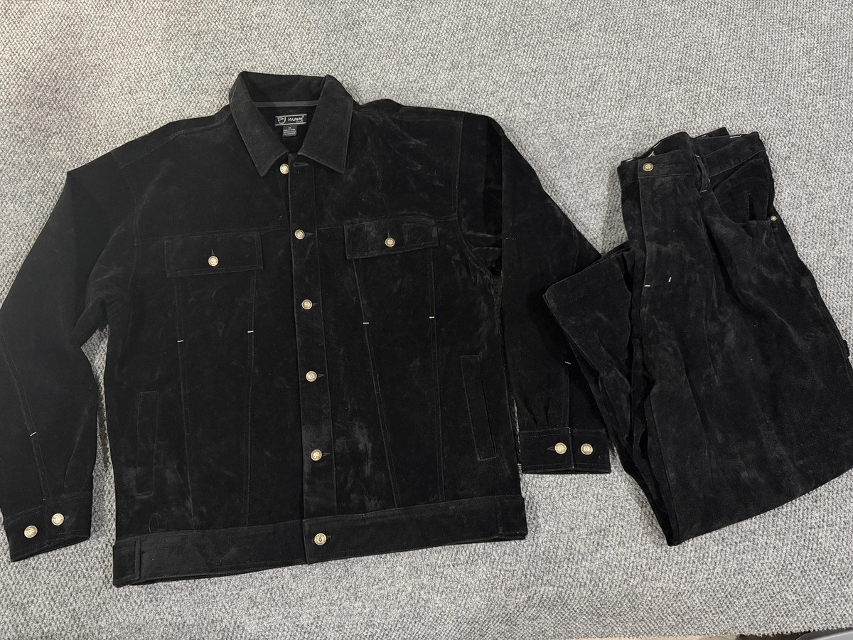 PJ Mark Jacket Mens XL Black Velvet Button Front Set Bomber 