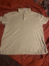New TOMMY HILFIGER Heather Gray Signature Flag POLO Shirt Size Medium Men  s