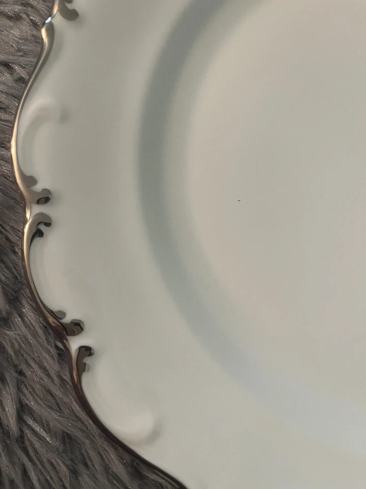 Juego de 8 platos de cena Schumann Arzberg Platino Elegancia Alemania Platino Borde Foto 2 de 4