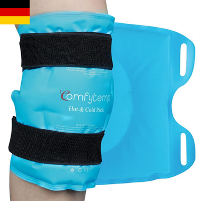 Comfytemp Kühlmanschette Knie mit Klettverschlüsse, 27x35cm Kühlpads Groß Gel