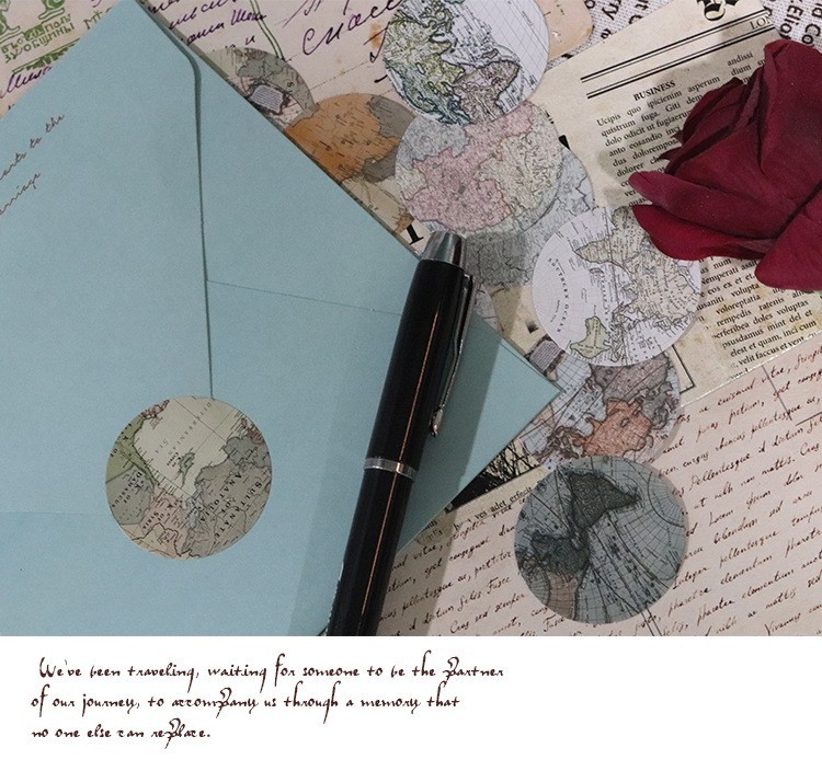 45pcs Vintage World Maps Scrapbook Stickers Pack, Paper Sticker ...
