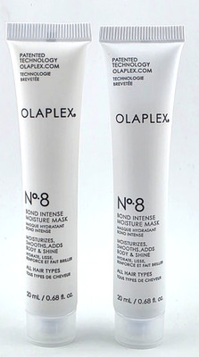 2x OLAPLEX No. 8 Bond Intense Moisture Mask Travel Size Lot .68oz/20ml SEALED