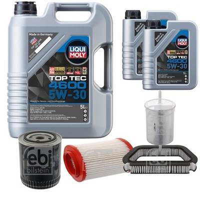 FEBI BILSTEIN Inspektionspaket 7L Liqui Moly Top Tec 4600 5W-30 für Audi A8 4E_