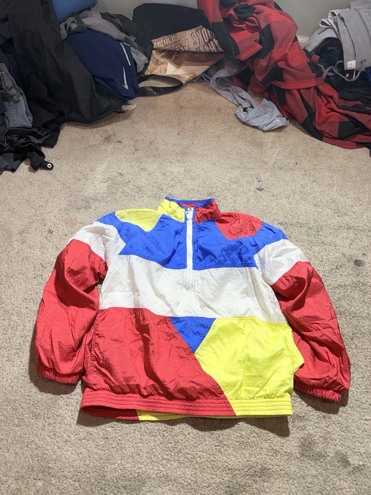80s - 90s multicoloured windbreaker RARE puffer vintage jacket beautiful retro