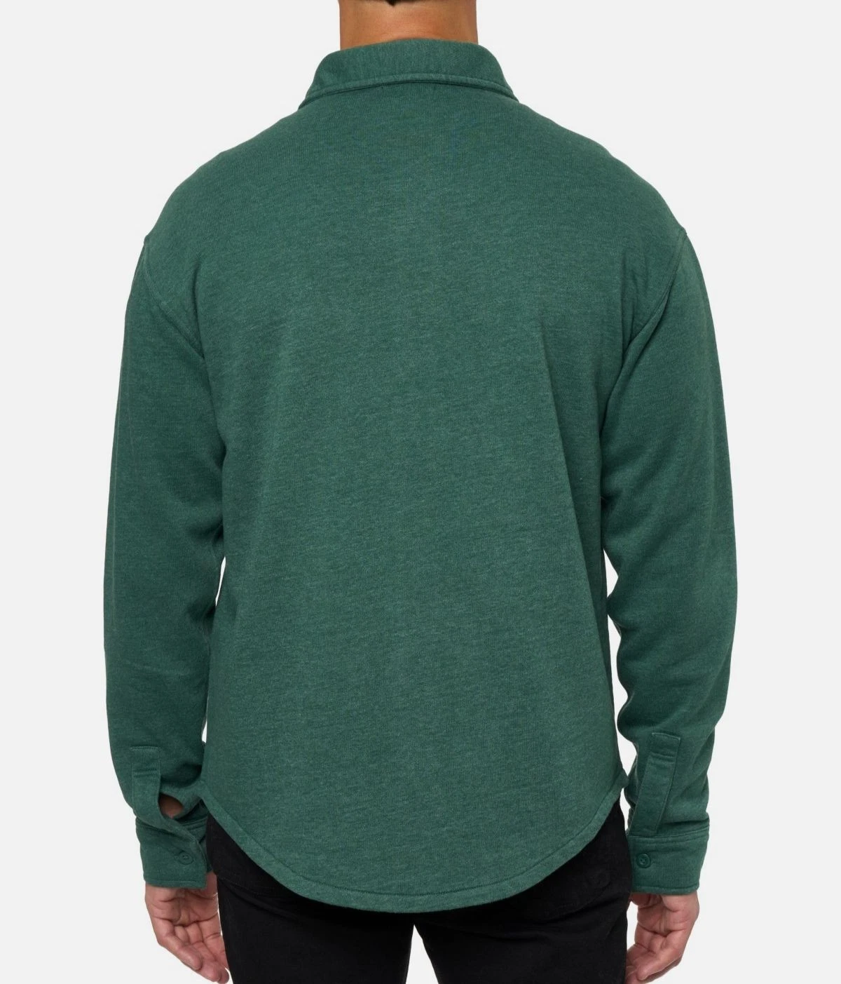 Lazer Men's Green Relaxed Fit Button-Front Burnout Fleece Shirt Jacket Size S image 2