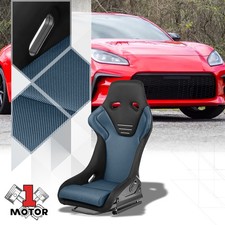 2pcs Blackblue Microfiber Suede Fixed Bucket Racing Seats W Sliders Universal 2pcs Blackblue Microfiber Suede Fixed Bucket Racing Seats W Sliders Universal