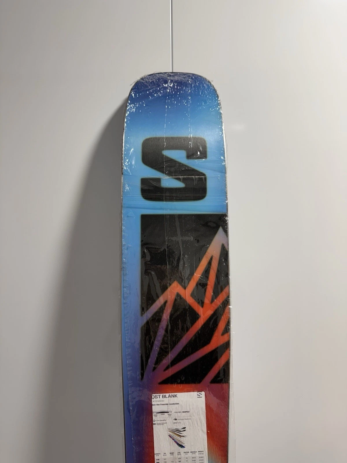 Salomon N QST Blank Illusion Freeride Skis Blue / Pastel Neon B3 186cm Brand New 7