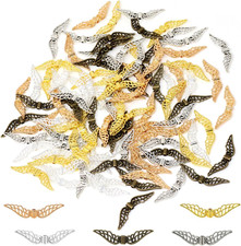 100PCS Alloy Angel Wing Charms Bead Hollow Fairy Wing Charm Spacer Beads for Bra
