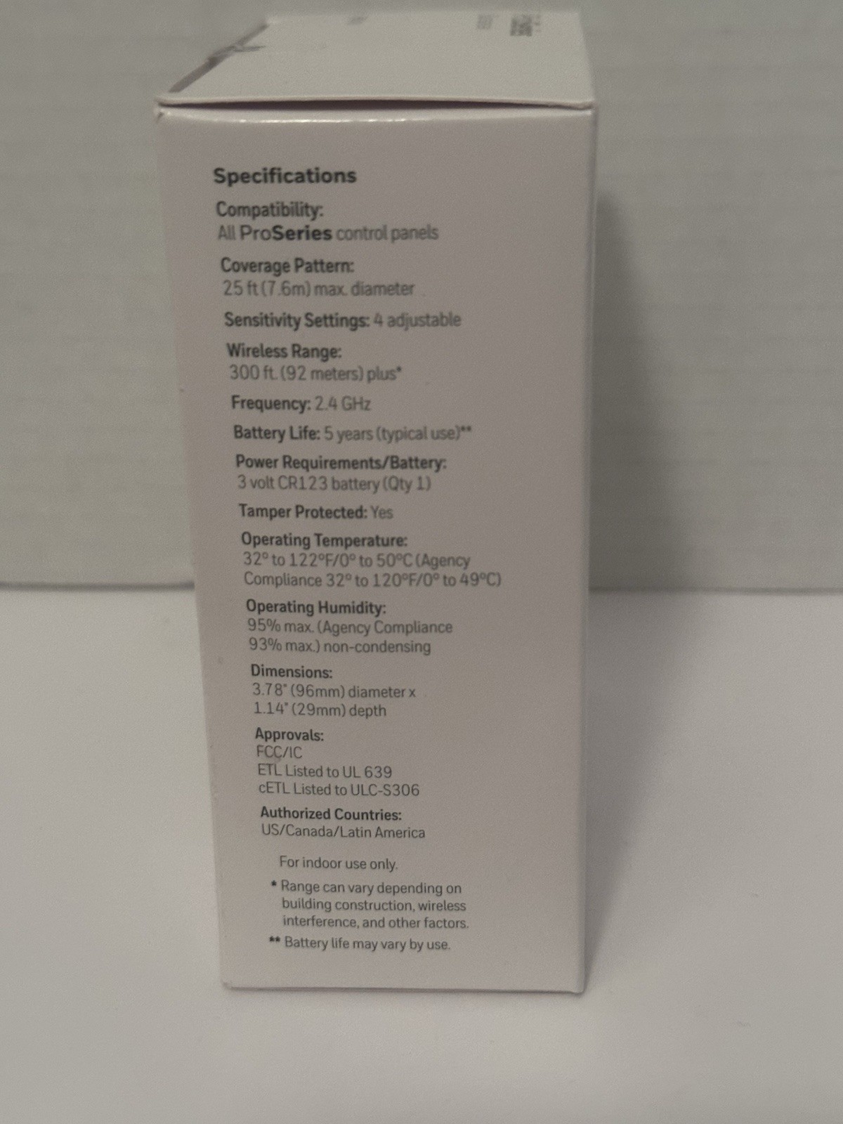 Brand New Honeywell PROSIXGB Pro Series Wireless Glassbreak Sensor, 25' Range