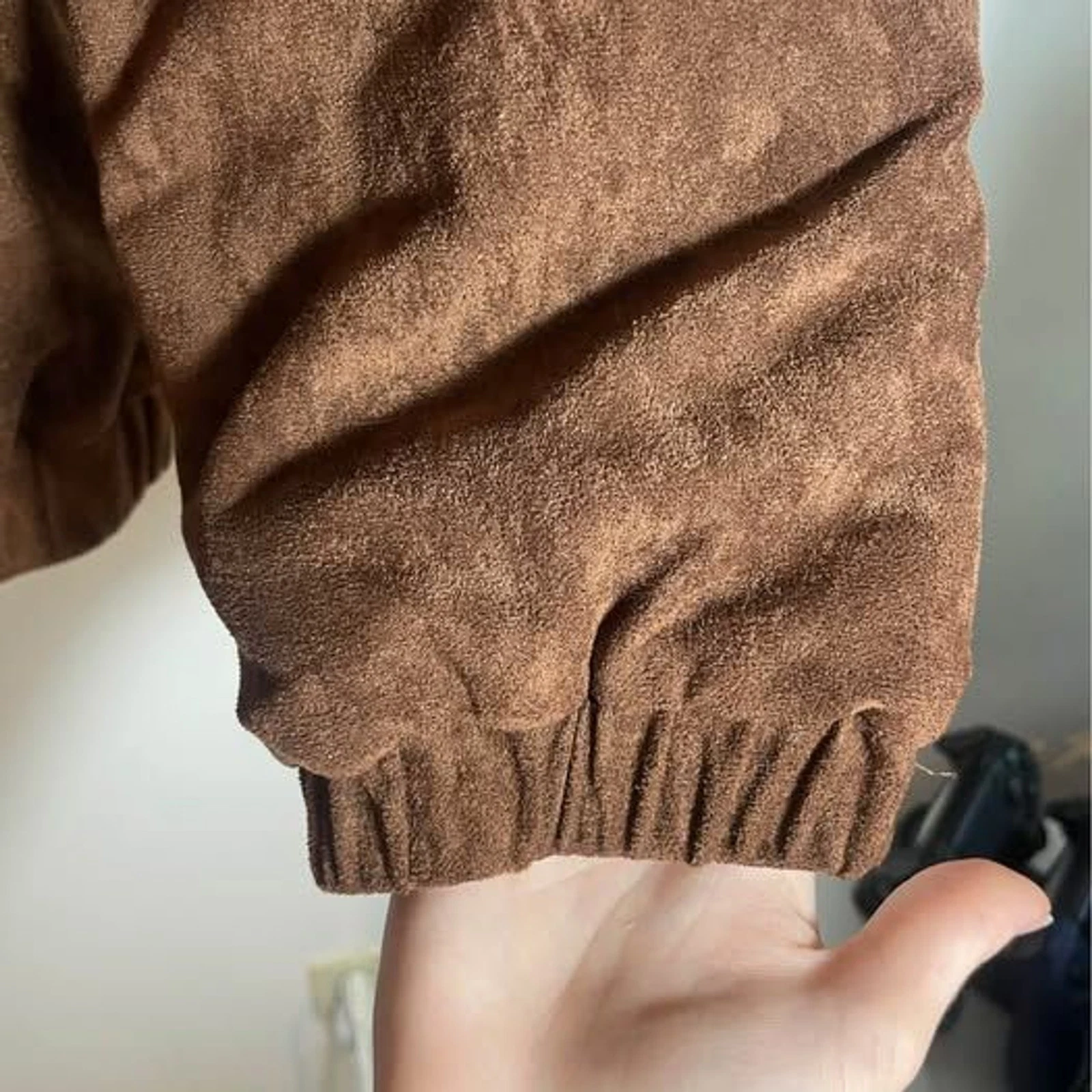 NWT Lost Management Cities LMC Brown Suede Down Lined Puffer Jacket, Men's S image 5