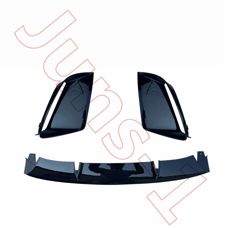New 3PCS Front Bumper Bottom Spoiler Lip + Grille Trims For Audi RS7 2013-2018  - Image 3 of 4